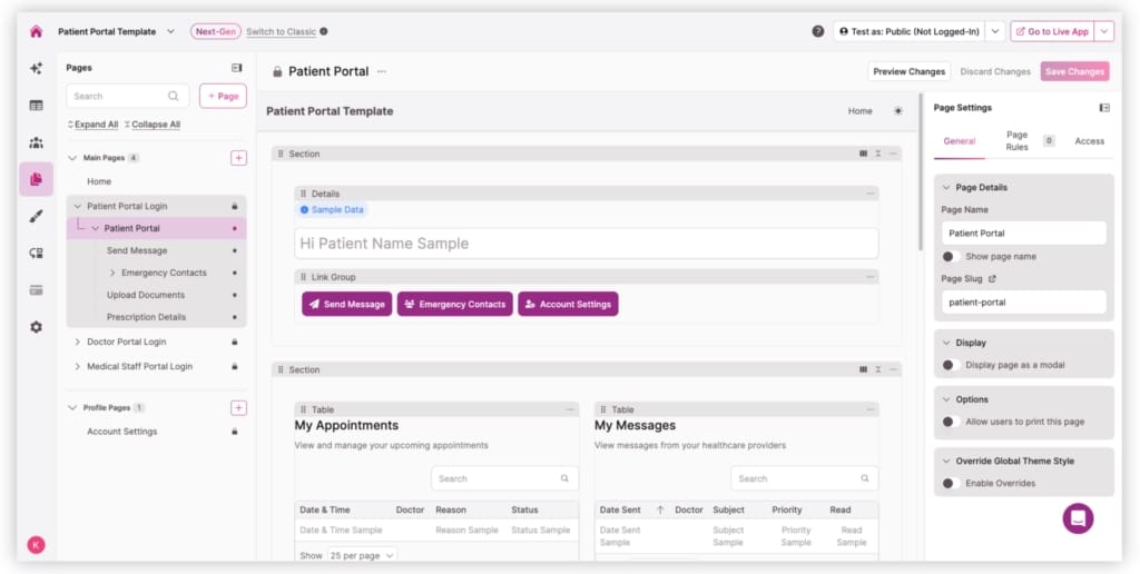 Screenshot Patient Portal Account